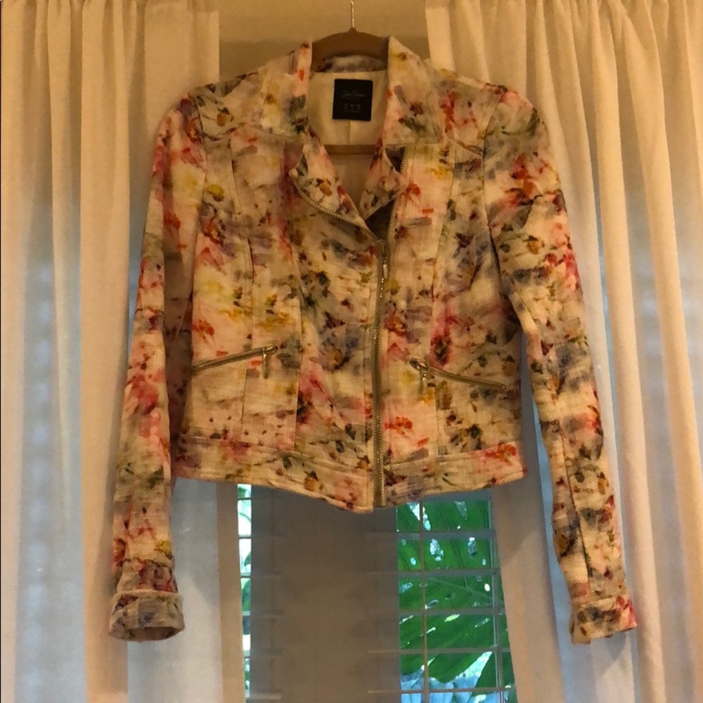 Zara floral moto jacket